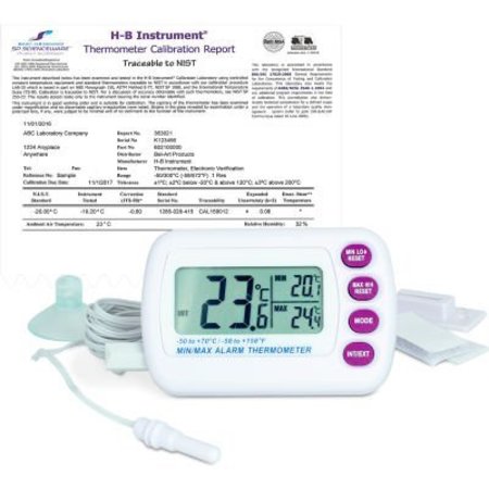 BEL-ART H-B DURAC Calibrated Electronic Thermometer with Waterproof Sensor, -50/70C -58/158F, 52 x 17mm 609003200